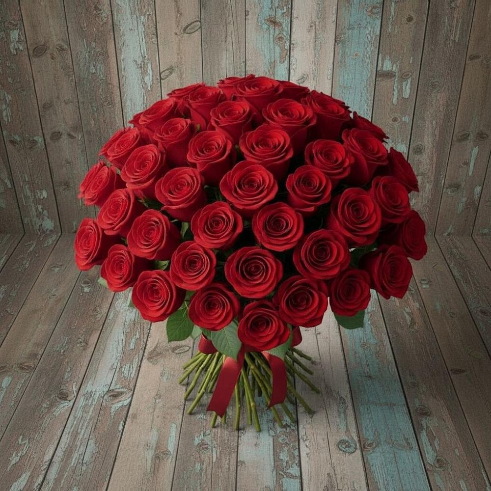 Букет 55 Красных роз Фридом в Рогнедино