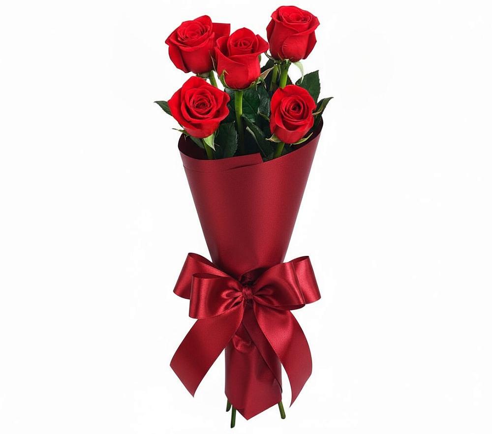 Букет 5 Красных роз Эдлесс Лав в Рогнедино