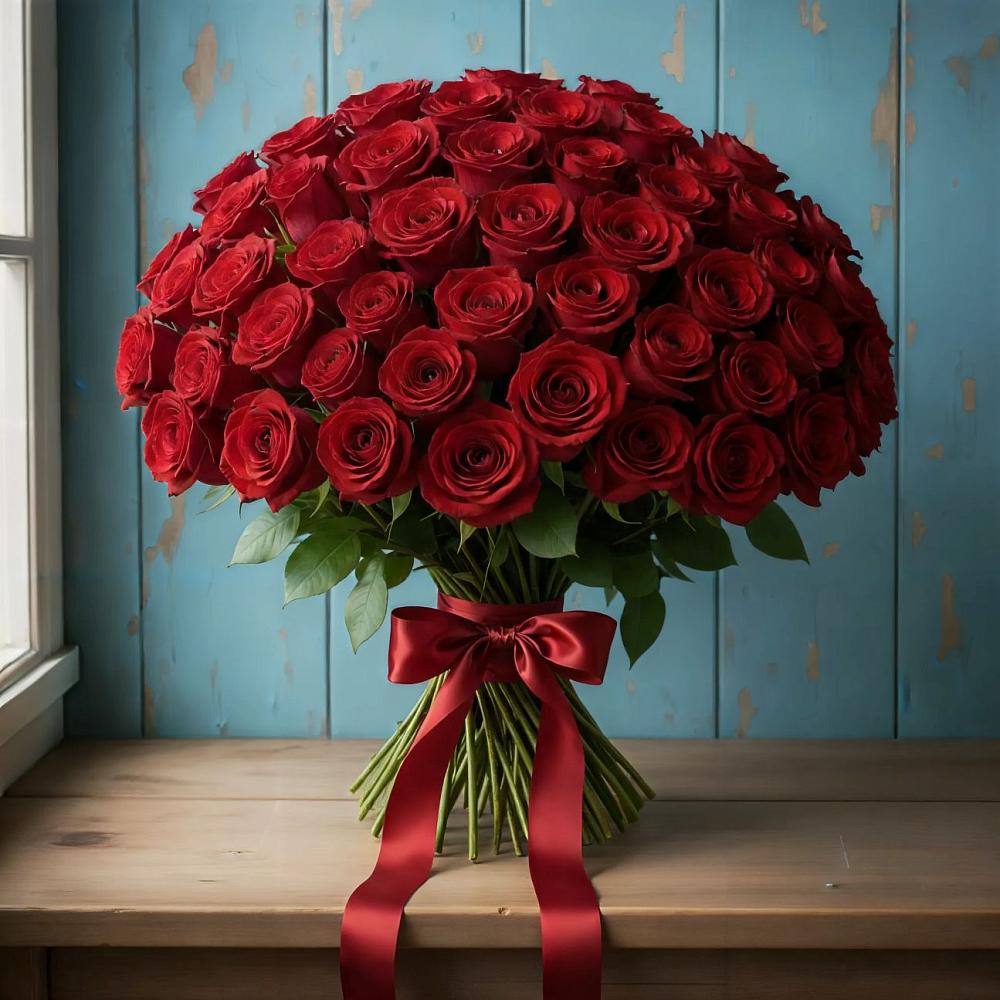 Букет Красные розы Блэк Меджик в Рогнедино