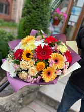 Букет цветов из:  Герберы, Ромашки, Хризантемы, Розы и Подсолнухи #REPLACE_PRED# Рогнедино