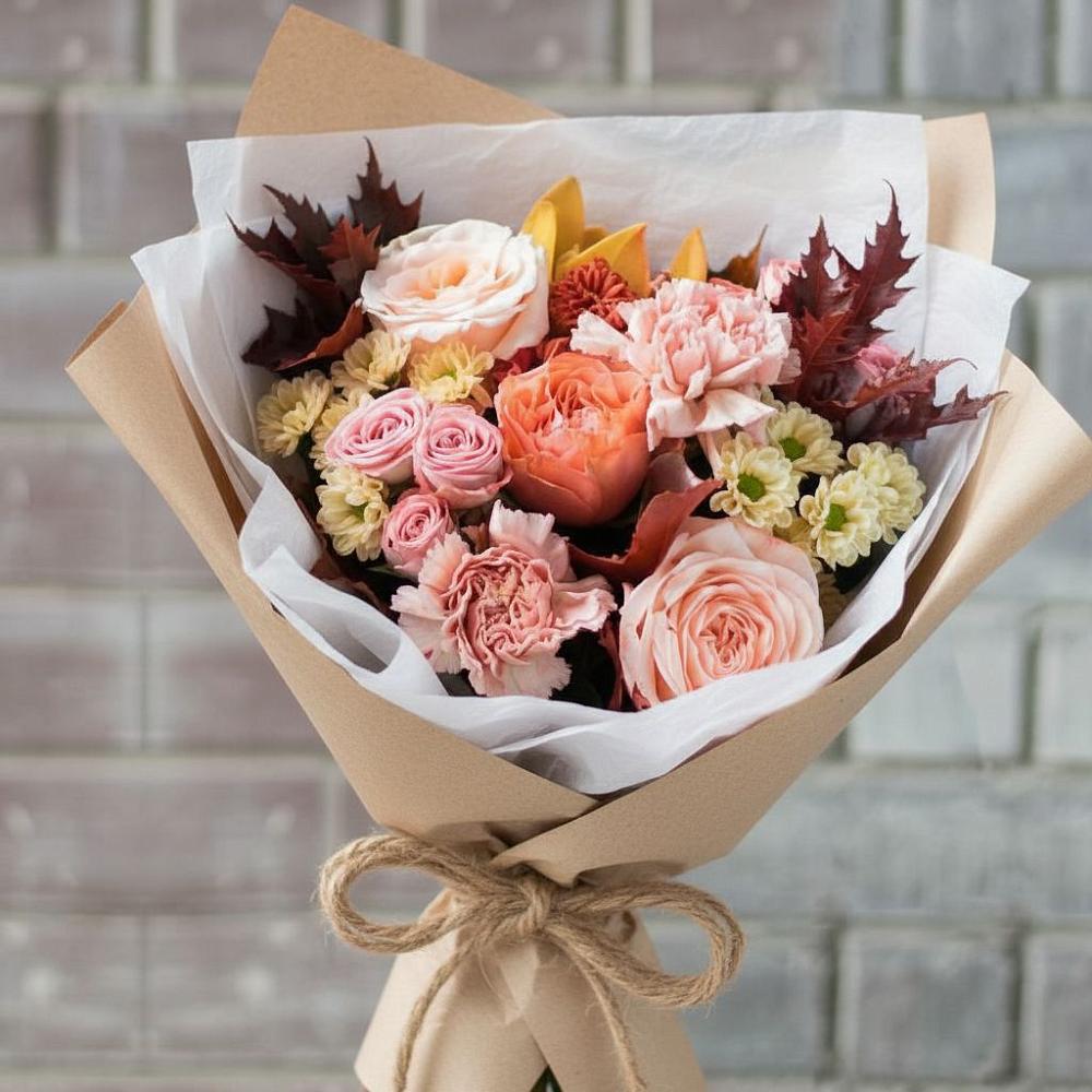 Букет цветов из: Гвоздики, Хризантемы и Розы в Рогнедино