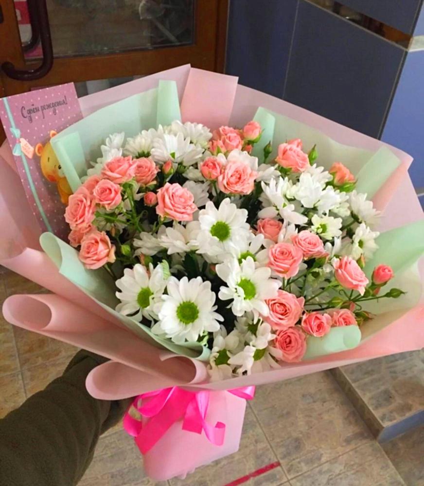 Букет цветов из: Розы и Хризантемы в Рогнедино