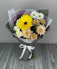 Букет цветов из:  Розы, Герберы и Хризантемы в Рогнедино