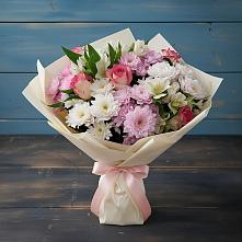 Букет цветов из:  Хризантемы, Альстромерии и Розы #REPLACE_PRED# Рогнедино