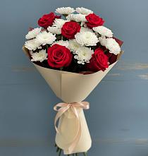 Букет цветов из:  Розы и Хризантемы в Рогнедино