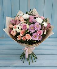 Букет цветов из:  Хризантемы, Розы и Альстромерии в Рогнедино