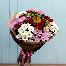 Букет цветов из:  Розы, Хризантемы и Альстромерии в Рогнедино