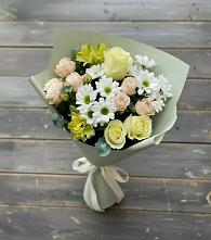 Букет цветов из:  Альстромерии, Розы и Хризантемы в Рогнедино