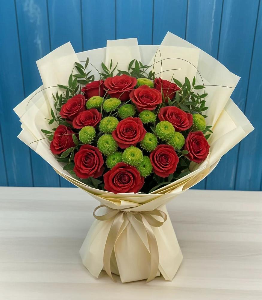 Букет цветов из: Розы и Хризантемы в Рогнедино