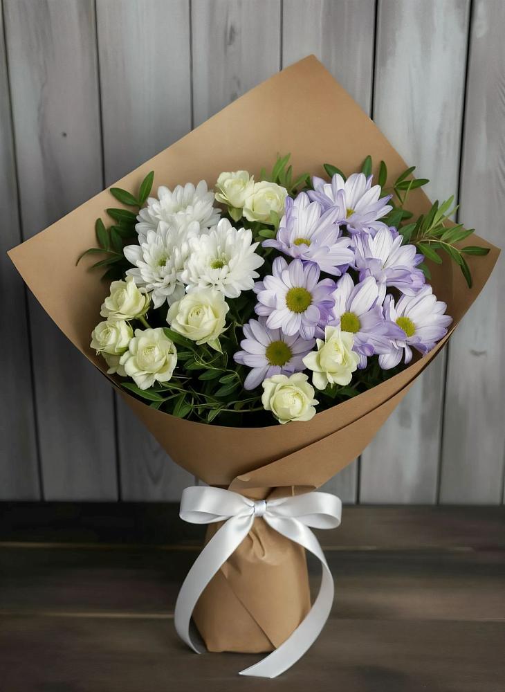 Букет цветов из: Хризантемы и Розы в Рогнедино